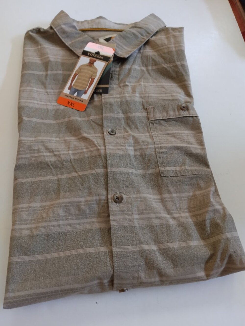 NWT Men's Voyager Stretch Woven Short Sleeve Shirt XXL